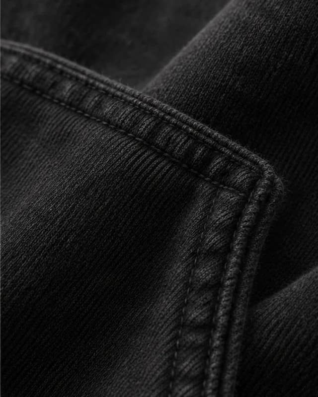 Heavy Hoodie Preto: detalhe do tecido