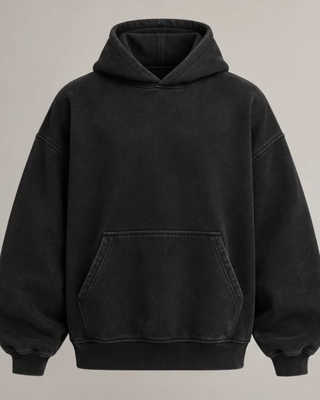 Heavy Hoodie Preto, vista frontal